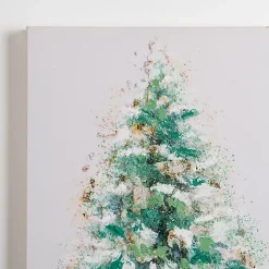 Discount Christmas Tree with Glitter Canvas Wall Plaque Christmas Art & Wall Decor
