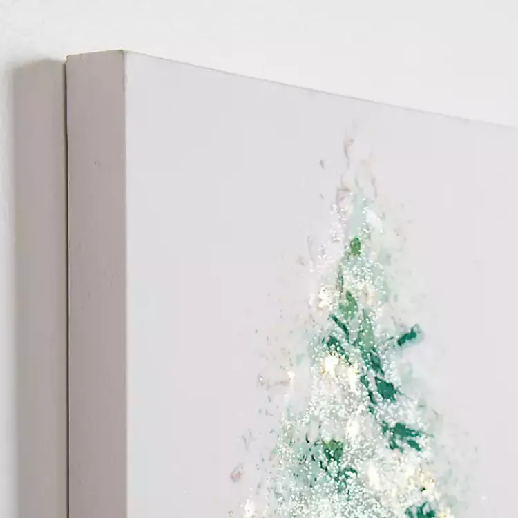 Discount Christmas Tree with Glitter Canvas Wall Plaque Christmas Art & Wall Decor