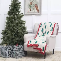 Christmas Trees Dotted Throw Blankets & Throws