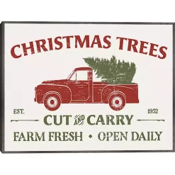 Hot Christmas Trees Truck Framed Canvas Print Christmas Art & Wall Decor