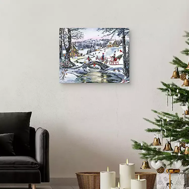 Outlet Christmas Village Canvas Art Print Christmas Art & Wall Decor