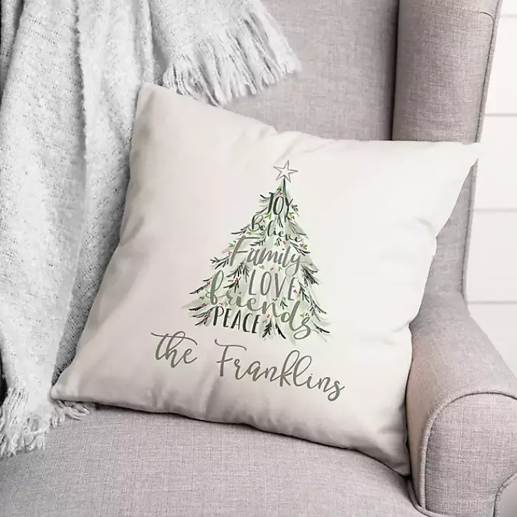 Hot Christmas Word Personalized Indoor Outdoor Pillow Christmas Pillows