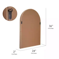 Kirklands Home Decorative Mirrors|Ciarra Natural Wood Arch Wall Mirror