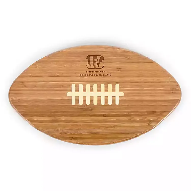 Kirklands Home Serving & Entertaining|Cincinnati Bengals Bamboo Football Cutting Board Tan