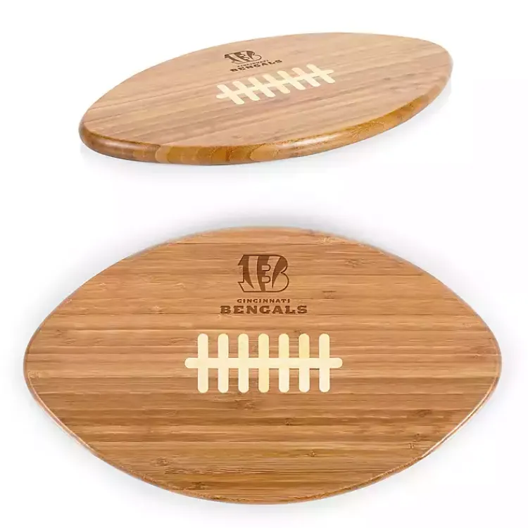 Kirklands Home Serving & Entertaining|Cincinnati Bengals Bamboo Football Cutting Board Tan