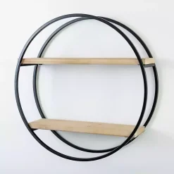 Kirklands Home Shelves|Circle Double Wood Wall Shelf, 25 in.