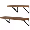 Kirklands Home Shelves|Classic Brown Wood Wall Shelves, Set of 2