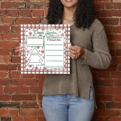 Best Classic Christmas Plaid Dear Santa Dry Erase Board Christmas Art & Wall Decor