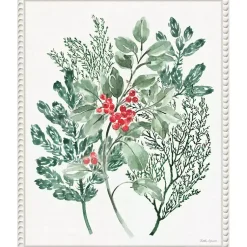 Discount Classic Holly Framed Canvas Art Print Christmas Art & Wall Decor