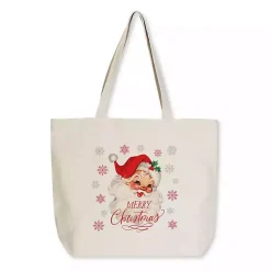 Clearance Classic Santa Canvas Tote Bag Christmas Decorations