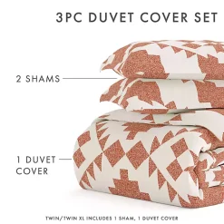 Kirklands Home Duvets|Clay Adobe Diamond 2-pc. Twin Duvet Cover Set