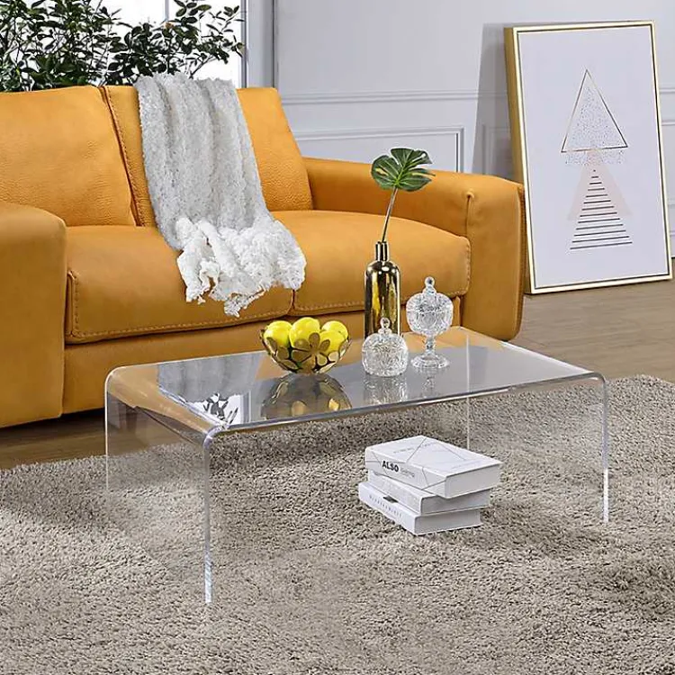 Kirklands Home Coffee Tables|Acrylic Curved Edge Coffee Table Clear