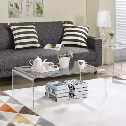 Kirklands Home Coffee Tables|Acrylic Curved Edge Coffee Table Clear