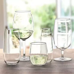 Kirklands Home Outdoor Dining|Acrylic Stemless Wine Glasses, Set of 6 Clear