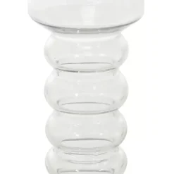 Outlet Blown Glass Curved 3-pc. Candle Holder Set Candle Holders