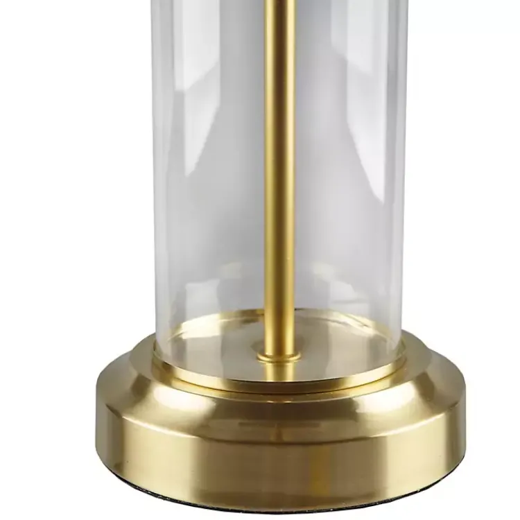 Kirklands Home Table Lamps|Clear Glass Base Gold Table Lamps, Set of 2 White