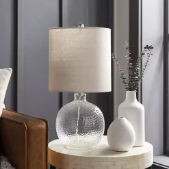 Kirklands Home Table Lamps|Clear Glass Hobnail Table Lamp Gray
