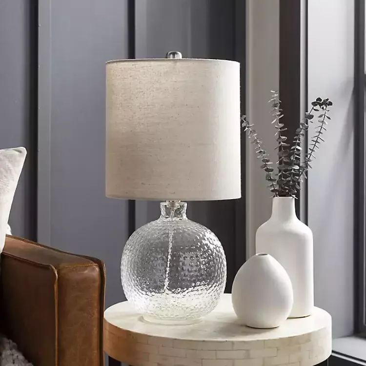 Kirklands Home Table Lamps|Clear Glass Hobnail Table Lamp Gray