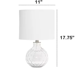Kirklands Home Table Lamps|Clear Glass Honeycomb Table Lamp White
