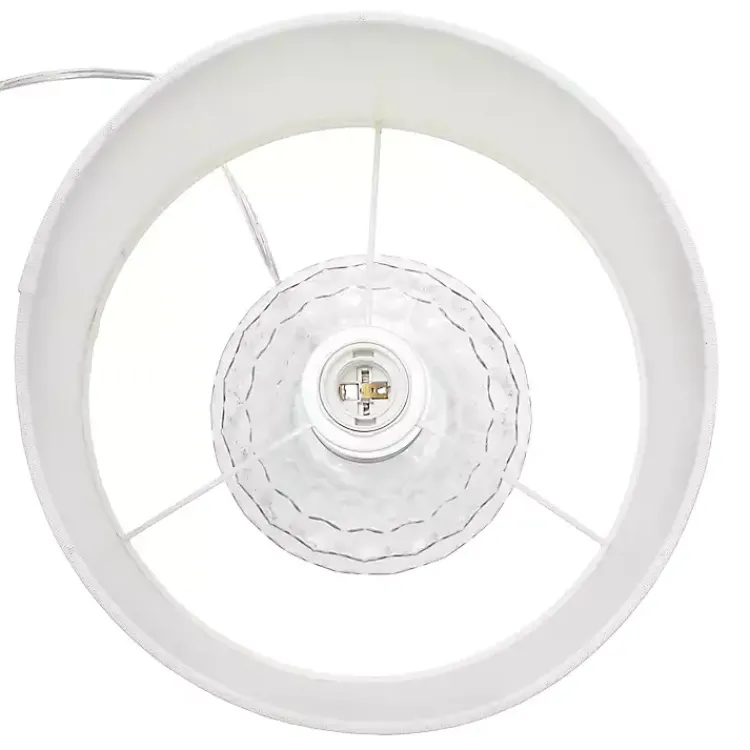 Kirklands Home Table Lamps|Clear Glass Honeycomb Table Lamp White