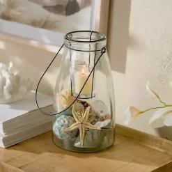 Sale Glass Lantern With Metal Insert Lanterns