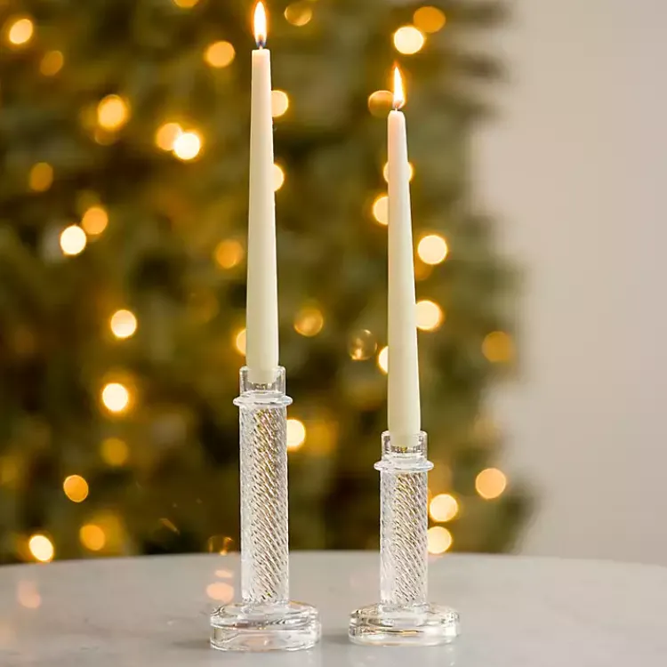 Discount Glass Taper Candle Holders, Set of 2 Candle Holders