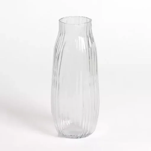 New Glass Wavy Ribbed Vase, 12 in. Vases
