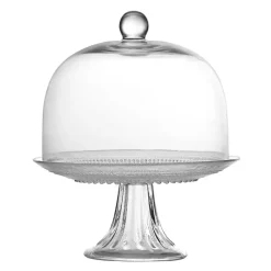 Kirklands Home Serving & Entertaining|Jill Beaded Cake Stand with Dome Clear