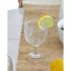 Kirklands Home Glassware & Drinkware|Textured Goblet Glasses, Set of 4 Clear