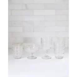 Kirklands Home Glassware & Drinkware|Textured Highball Glasses, Set of 4 Clear