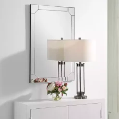 Kirklands Home Decorative Mirrors|Clipped Corners Frameless Beveled Wall Mirror