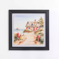 Best Coastal Christmas Cottage I Framed Art Print Christmas Art & Wall Decor