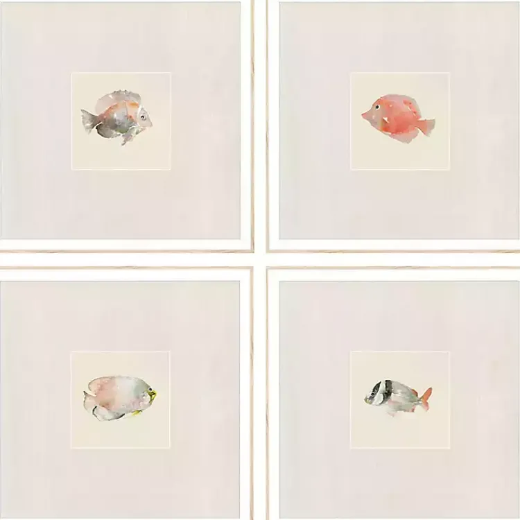 Kirklands Home Framed Art|Coastal Medley Framed Art Prints, Set of 4 Gray