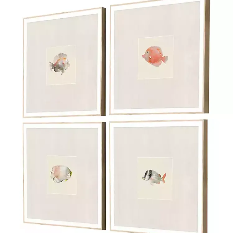 Kirklands Home Framed Art|Coastal Medley Framed Art Prints, Set of 4 Gray