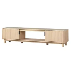 Kirklands Home Tv Stands & Media Consoles|Coastal Oak Fluted 2-Door TV Sd Tan
