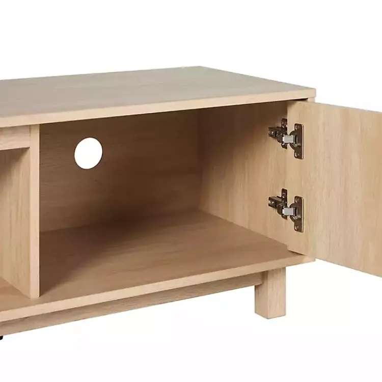 Kirklands Home Tv Stands & Media Consoles|Coastal Oak Fluted 2-Door TV Sd Tan