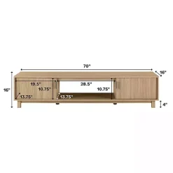 Kirklands Home Tv Stands & Media Consoles|Coastal Oak Fluted 2-Door TV Sd Tan