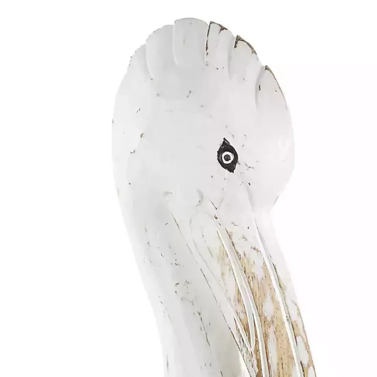 Discount Coastal Pelican Wood Statue Statues & Figurines