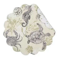 Kirklands Home Table Linens|Coastal Quilted Round Placemats, Set of 6