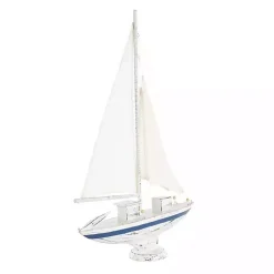 Sale Coastal White and Blue Sailboat Statue Statues & Figurines