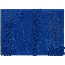 Kirklands Home Bathroom Rugs|Cobalt Asymmetrical Cotton Bath Mat Blue