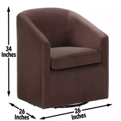 Kirklands Home Accent Chairs|Coco Velvet Swivel Barrel Accent Chair Brown