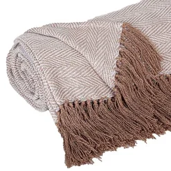 Online Coffee Chevron Tassel Throw Blankets & Throws