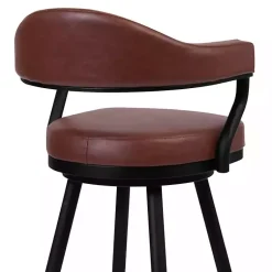Kirklands Home Bar Stools & Counter Height Stools|Coffee Faux Leather Justin Swivel Counter Stool Brown