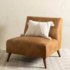 Kirklands Home Accent Chairs|Cognac Faux Leather Accent Chair Tan