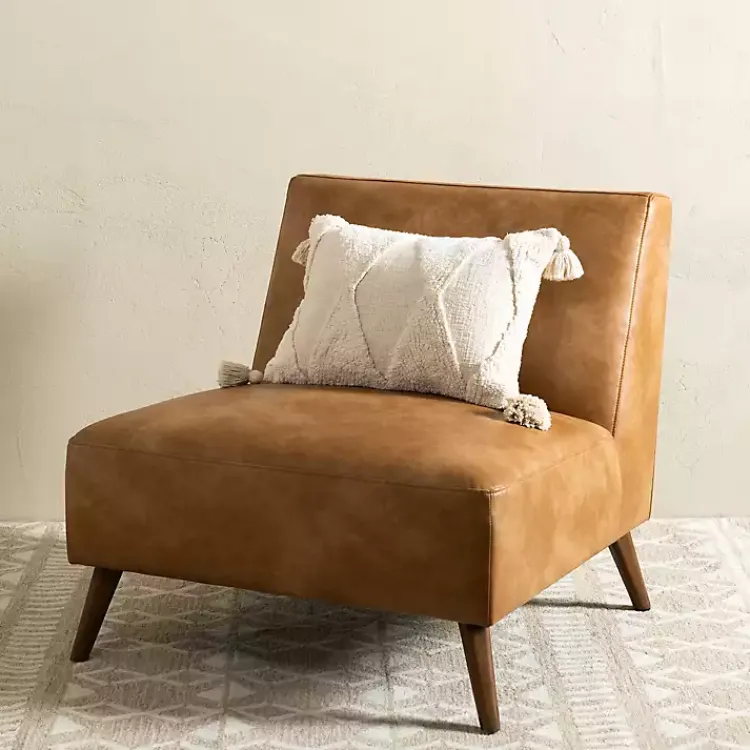 Kirklands Home Accent Chairs|Cognac Faux Leather Accent Chair Tan