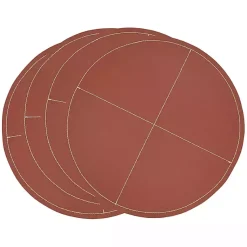 Kirklands Home Table Linens|Cognac Faux Leather Placemats, Set of 4 Brown