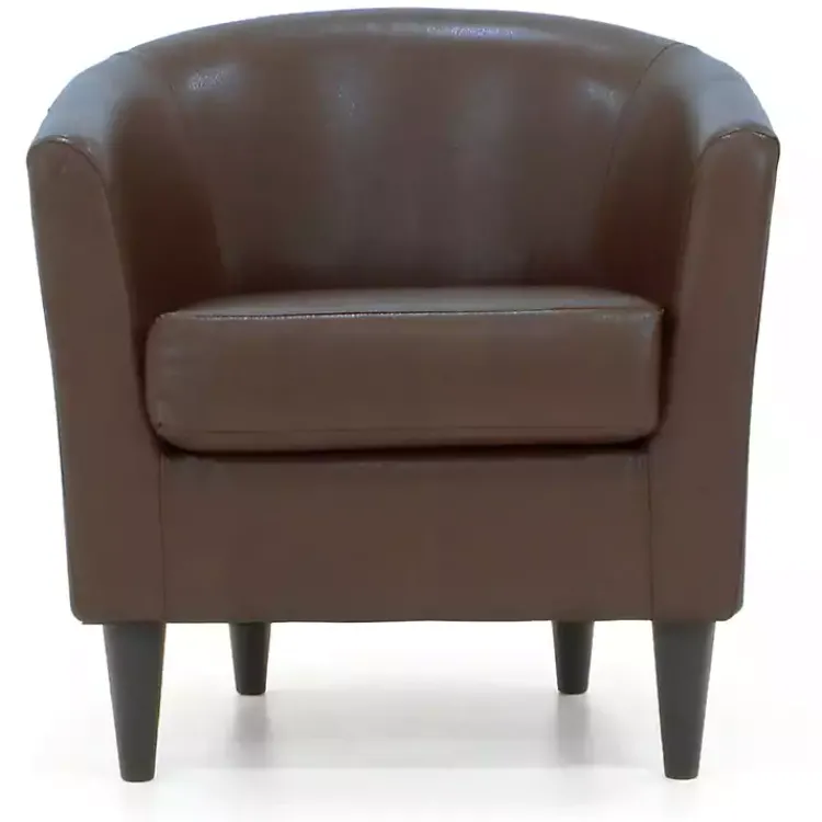 Kirklands Home Accent Chairs|Cognac Faux Leather Winslow Accent Chair Brown