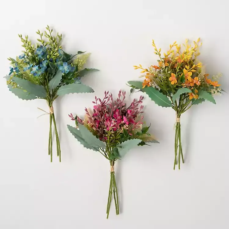 Clearance Colorful Bloom Bouquets, Set of 3 Stems & Bouquets