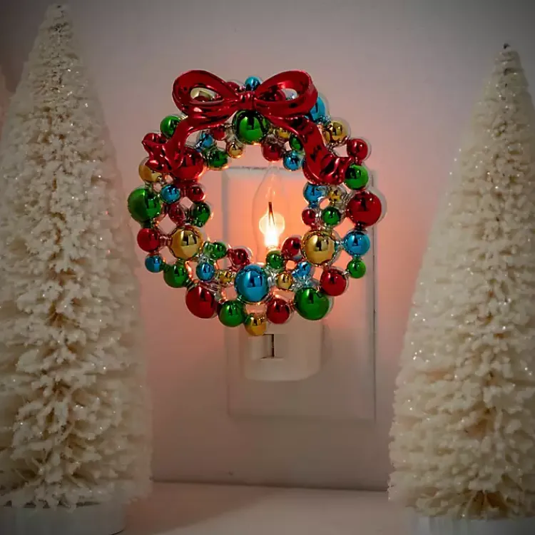 Discount Colorful Christmas Wreath Nightlight Christmas Decorations